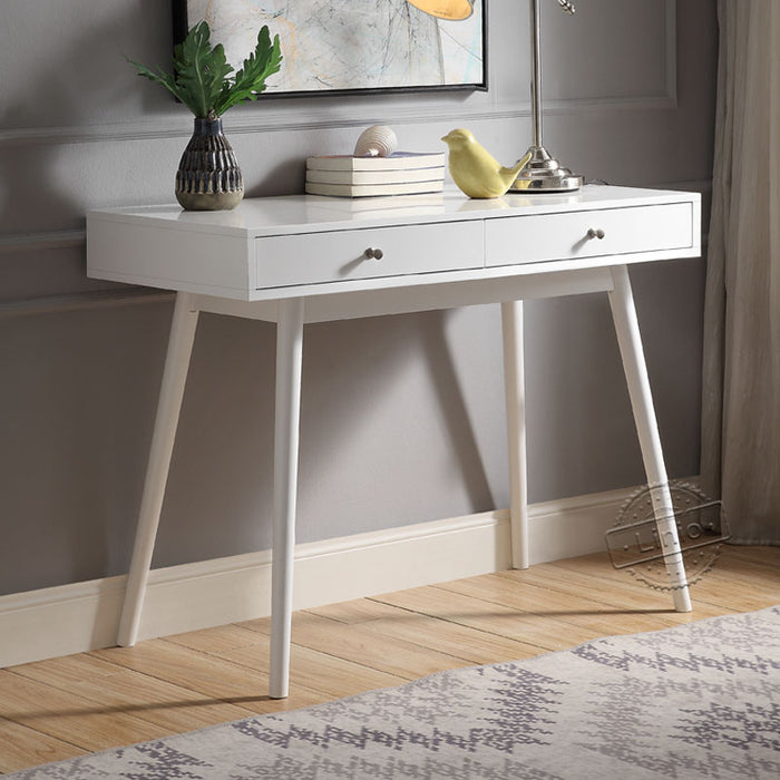 conifferism Modern Simple Style White Computer Writing Desk with Drawers