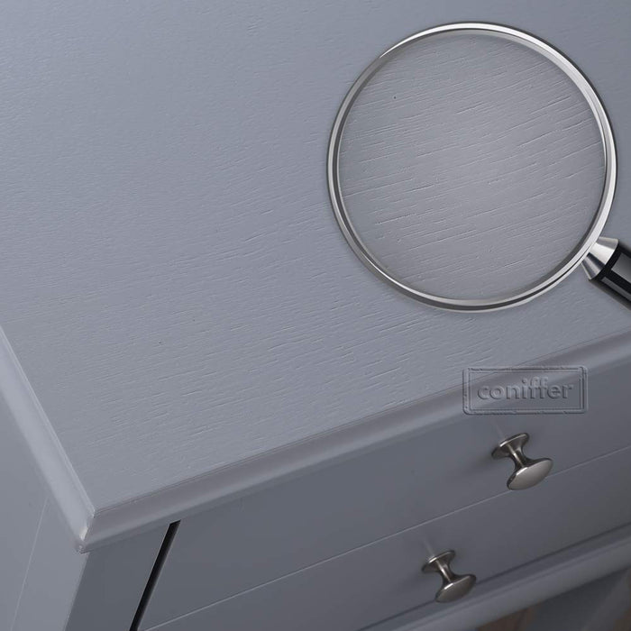 conifferism Chloe Contemporary Grey Nightstand with 2 Drawers Large 28" End Tables Living Room