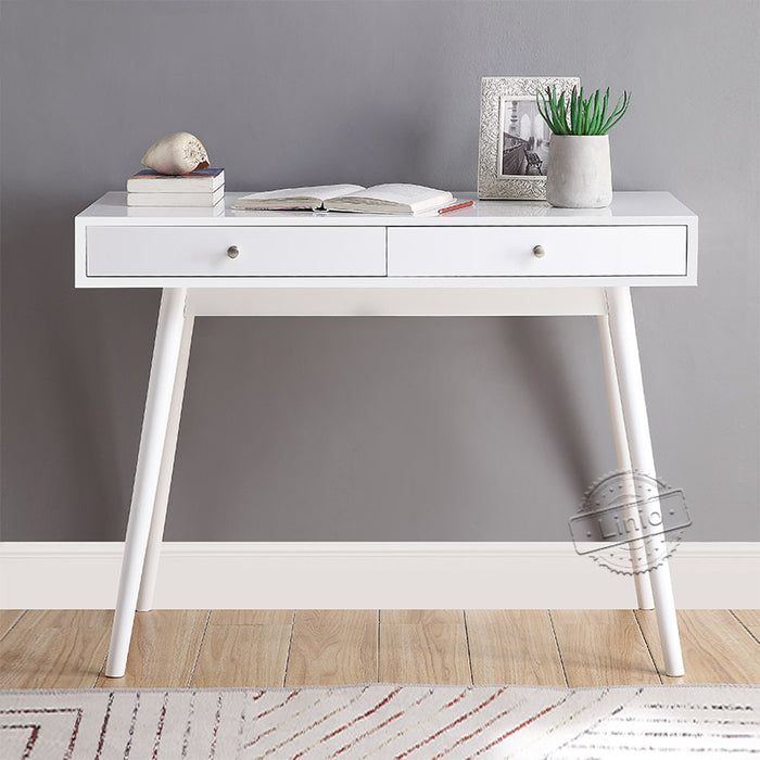 conifferism Modern Simple Style White Computer Writing Desk with Drawers